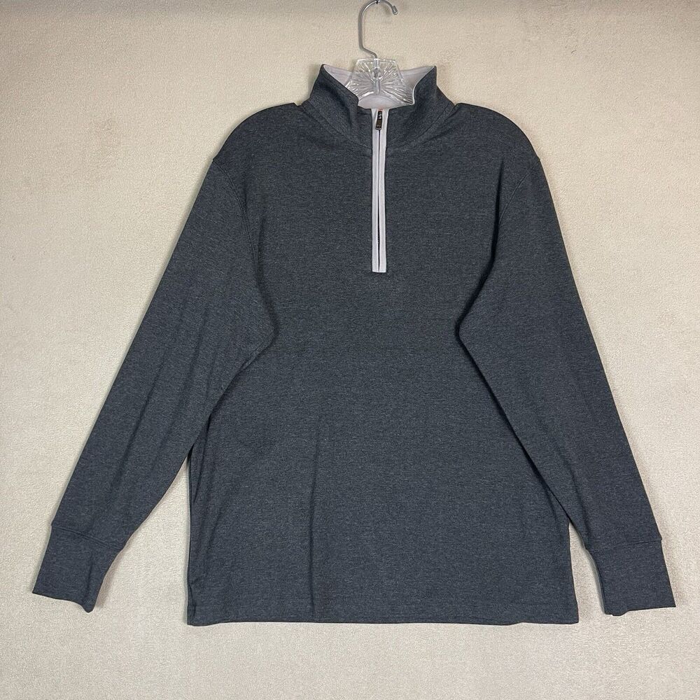 The Normal Brand Pullover Mens Medium Gray Mock Neck 1/4 Zip Hiking Adult